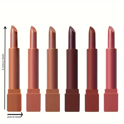 6 Pcs Matte Misty Lipstick Set